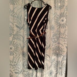 White House Black Market Sideways Chevron Dress with belt